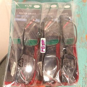 Reading Glasses +1.75 Foster Grant each with case Lot of 3 - NEW